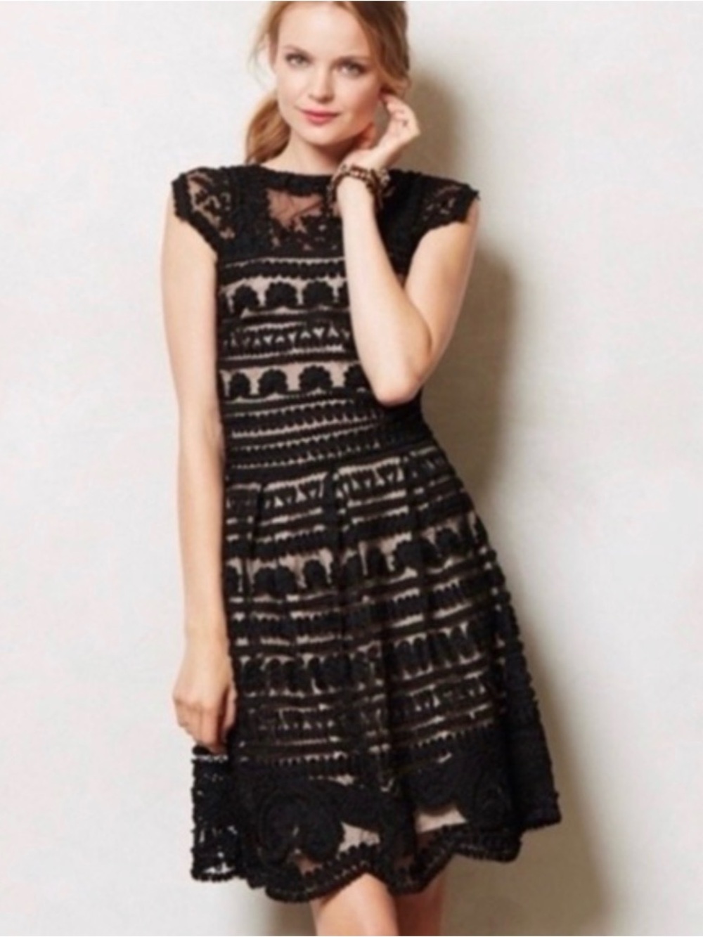 Yoana Baraschi Black Lace Midi Dress
